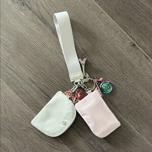 Lululemon White and Pink Keychain Set